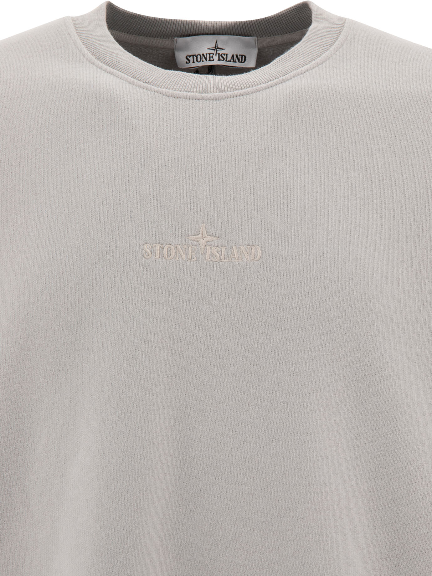 STONE ISLAND Grey Sweatshirt with embroidered logo